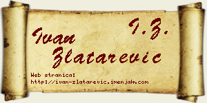 Ivan Zlatarević vizit kartica